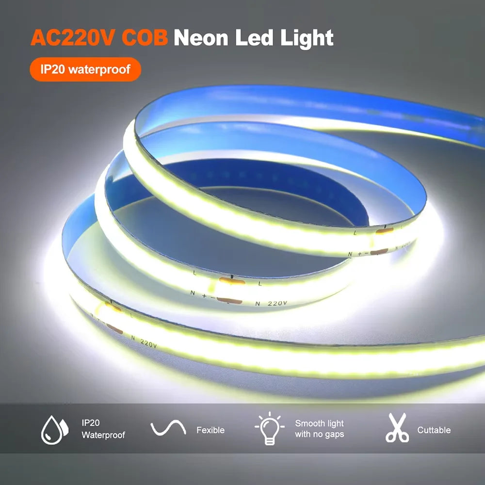 ruban led flexible jaune bleu adhésif 240 led 220v moderne haute luminuosité 3000k 4000k