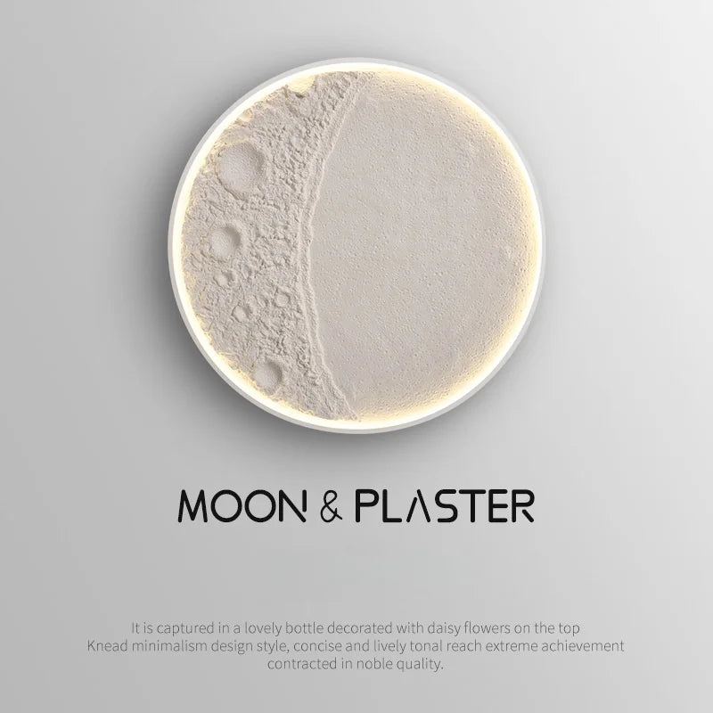 lampe murale blanc plâtre lunaire minimaliste éclairage led moderne fixée mur 2000 82000 lumens