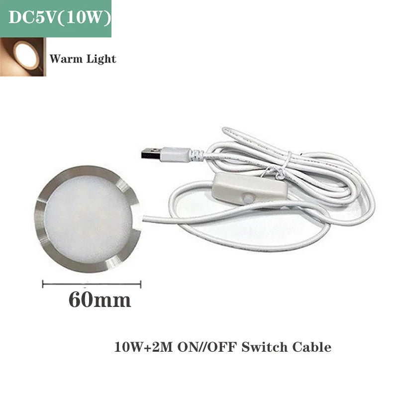 lampe led moderne 3w 10w usb dimmable blanc gris métallique rond lisse