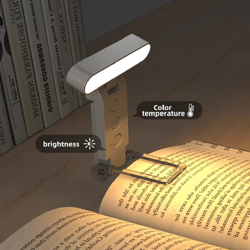 lampe lecture rechargeable led ajustable niveaux luminosité clip portable livre étudiant eye comfort