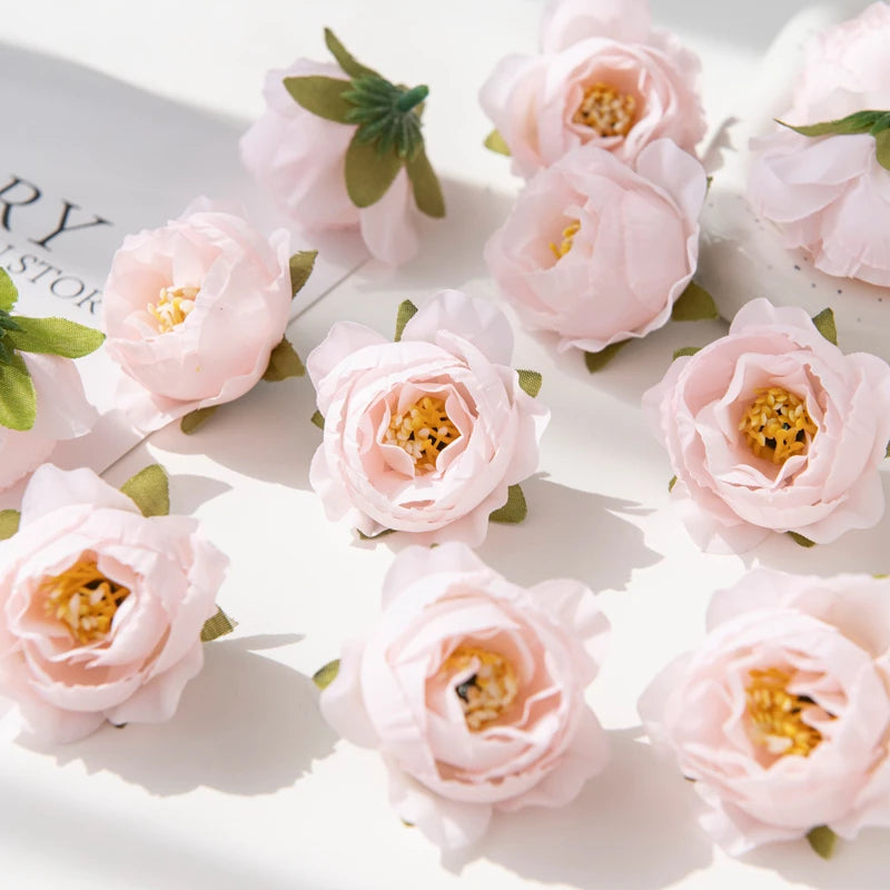 fleurs artificielles pivoine roses feuilles vertes decoration mariage anniversaire intérieur classique multicolore