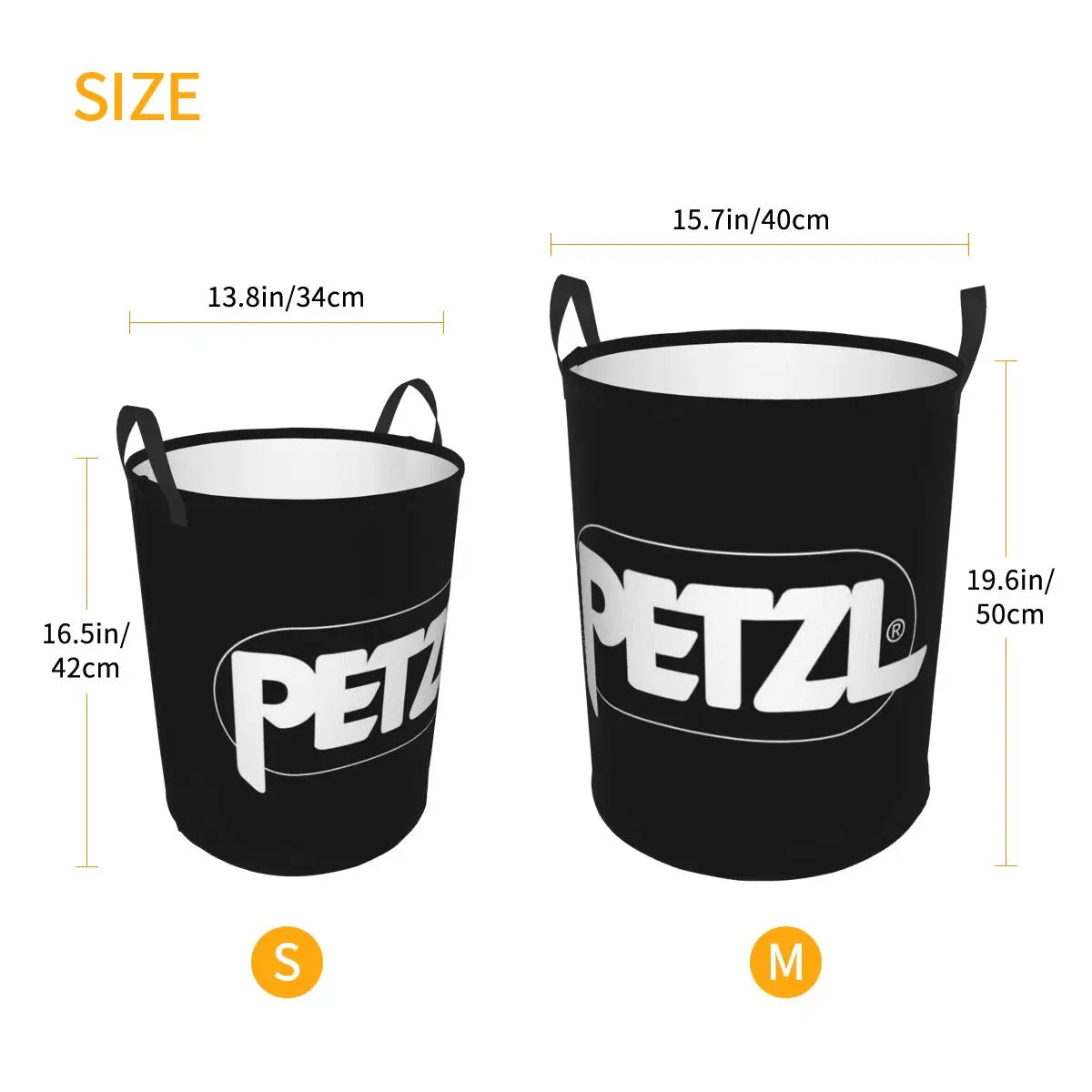panier linge pliable polyester noir blanc logo petzl utilitaire décontracté chambre cuisine jouet livre.storage