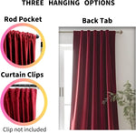 rideau velours rouge bordeaux solide moderne opaque 100 polyester salon