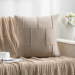 housse coussin carré moderne 45x45cm polyester solide beige orange vert gris
