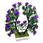 plantes artificielles bonsaï violet rose blanc jaune rouge pot carré mousse verte décoration intérieure