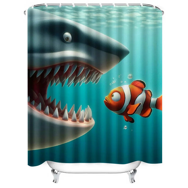 Un rideau de douche avec un motif marine, illustrant des poissons colorés nageant dans un environnement de biologie marine. Ce rideau aux nuances de bleus est idéal pour ajouter une touche océanique à votre salle de bains tout en restant fonctionnel et esthétique. Parfait pour les amoureux de la mer et de la biologie marine.