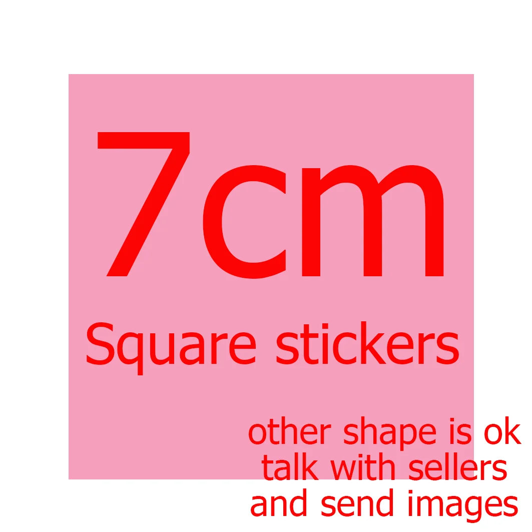 sticker personnalisable adhésif imperméable moderne blanc rose jaune vert bleu noir imprimé brillant 50pcs