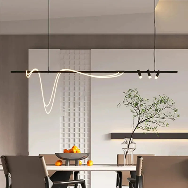 lampe suspendue moderne blanc noir sphère transparente led câble ondulé minimaliste fournie