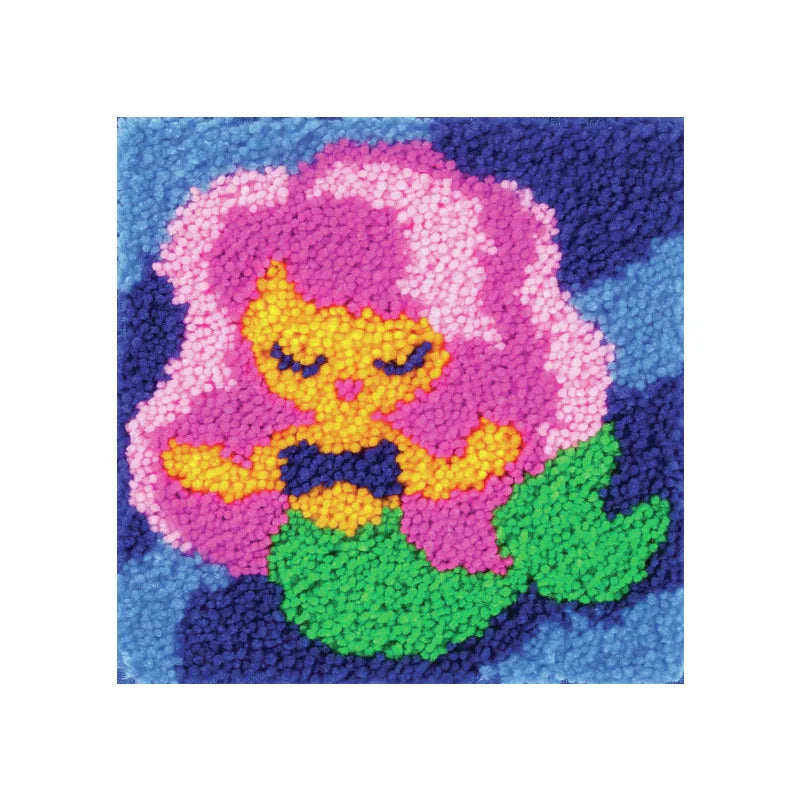 tapis pique nique multicolore motif fleurs animaux artisanal broderie artisanale fait main
