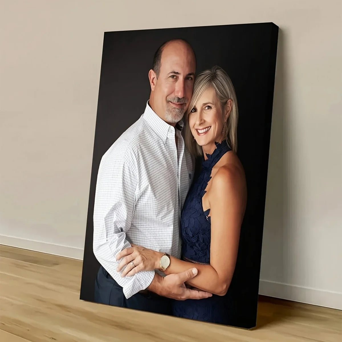 toile d'art personnalisée photo couple blanc noir cadre classique 20x30cm 30x40cm 40x50cm 40x60cm 50x70cm