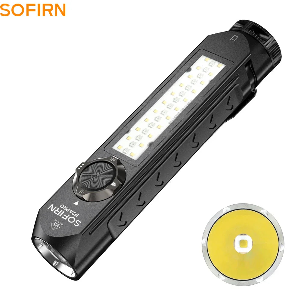 lampe torche rechargeable 1800lm 200m spot colorée multifonctionnelle usb led alliage aluminium