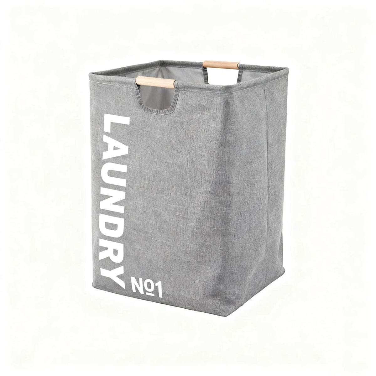 panier linge pliable tissu uni noir blanc gris moderne poignées bois grande capacité