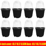 pots semis transparents modernes noir 3.5 inch 12pc jardinage fleurs plantation