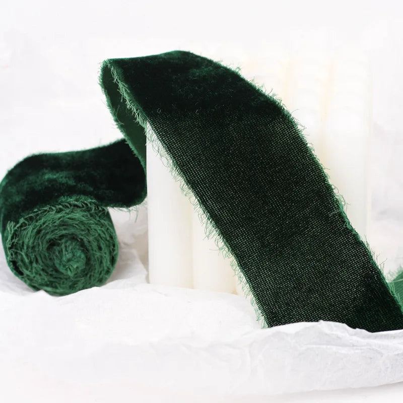 ruban velours polyester largeur 4cm beige blanc vert pastel marron foncé décoration mariage diyOpaque