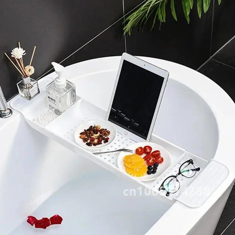 accessoires bain rangement plateau ajustable blanc noir moderne minimaliste perforé geometrique produits beauté