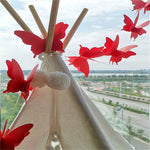 guirlande papillons 3d rouge jaune vert bleu violet rose orange anniversaire mariage fête