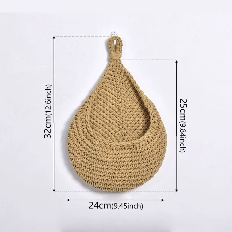 paniers rangement crochet rustique beige respectueux environnement boho chic decoration cuisine
