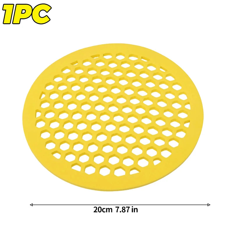 plateaux abreuvement abeilles jaune réseau hexagonal moderne decoration jardin disques boisson papillons
