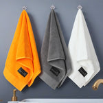 serviettes coton absorbantes rayées moderne orange blanc gris clips toilette durable qualité