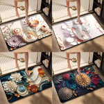 tapis multicolore fleurs relief moderne porte barre 40x60cm 50x80cm