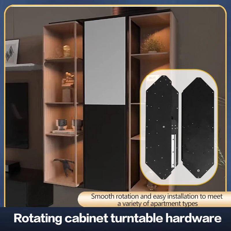 meuble rotatif noir blanc moderne plaque pivotante rotation manuelle vis fixée charge 100kg certifié