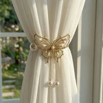 accessoires fenêtres doré blanc papillons élégants décoration intérieure fixations invisibles chaînes