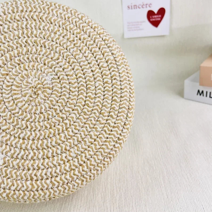 paniers tissus motif lion blanc beige rangement salon respectueux environnement multiple utilisation
