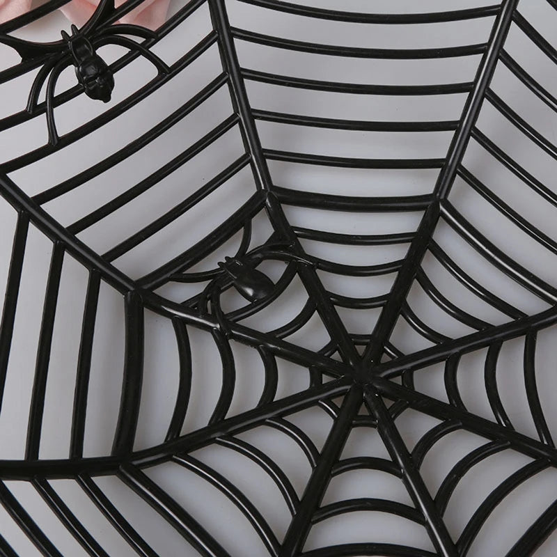 panier décoratif halloween toile d'araignée orange vert noir violet respectueux environnement multiple utilisations