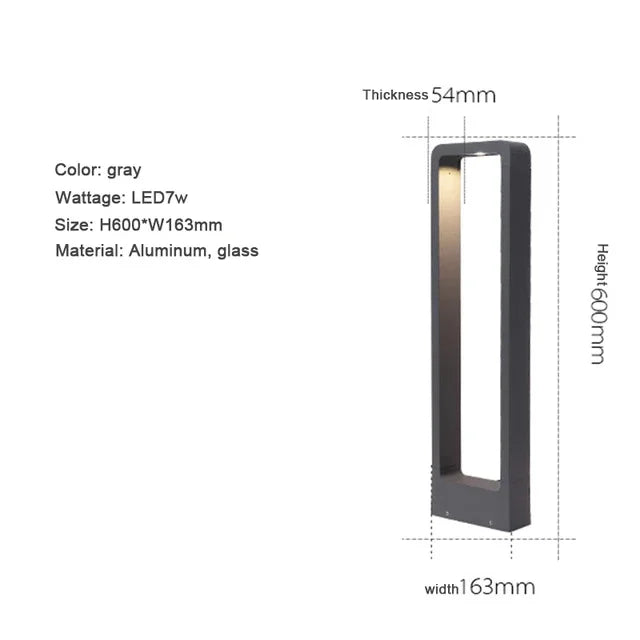lampe solaire noire moderne ip65 7w 30cm 60cm 80cmextérieur décoration paysagèrealuflux lumineux