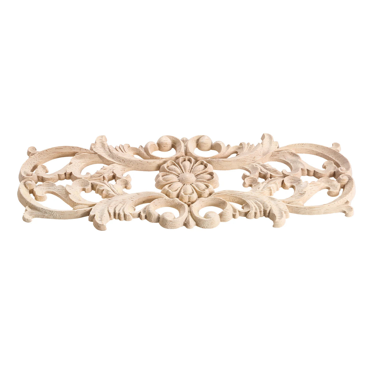 décorations florales sculptées baroques bois beige clair maison lit armoire porte 22x8cm 1pc 2pcs