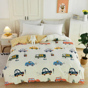 housse couette coton motif voitures dessin animé coloré enfantine reversible dimensions 200x230 cm