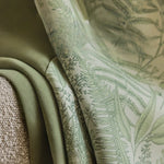 rideau moderne vert olive imprimé feuilles polyester opacité fenêtre plate personnalisable instructions montages