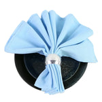 lot 50 serviettes cuisine coton bleu clair clips dorés table