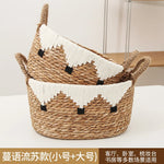 panier tissé rotin naturel blanc noir franges motifs ethniques boho respectueux environnement