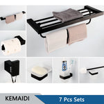 accessoires salle bain noir moderne ensemble porte serviettes papier toilette brosse dents móc cosmétiques