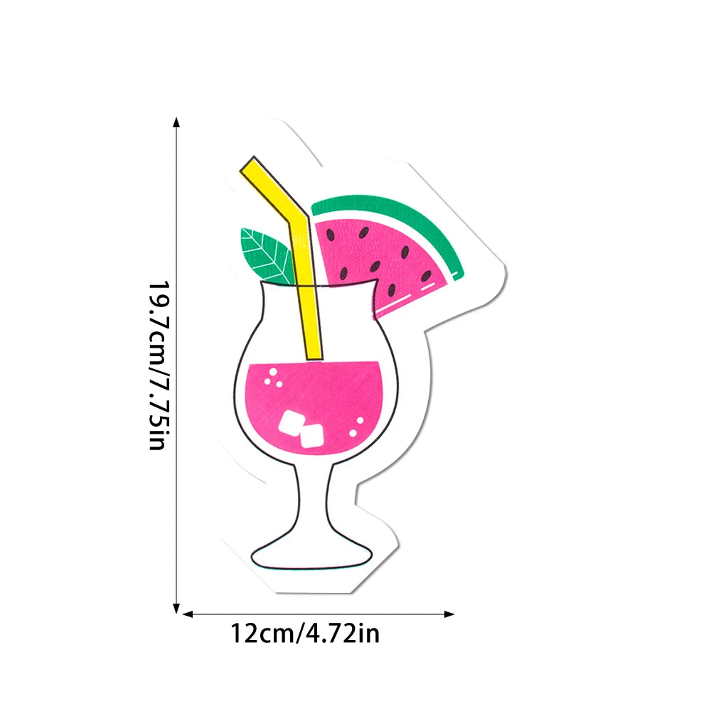 autocollants fruits graphiques opaques adhésifs pomme citron fraise pastèque gâteau fleur multicolore pack étiquettes