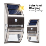 lampe solaire argentée détecteur mouvement led moderne extérieure étanche ip65 adhésif jardin contemporaine
