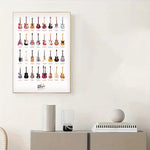 affiche moderne guitares colorées décoration mur salon toile haute qualité digital print chambre