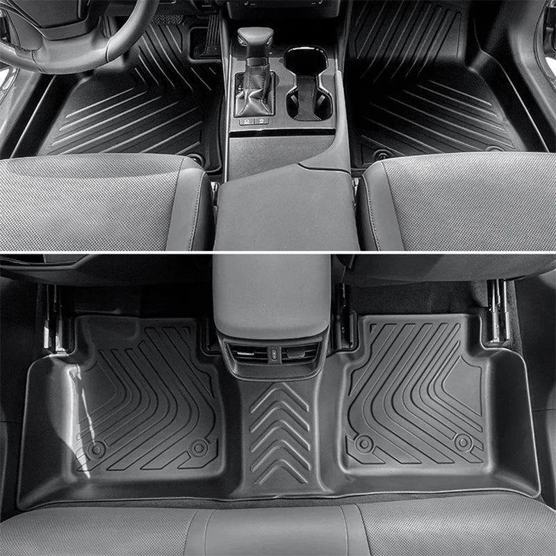 tapis sol voiture noir rayures diagonales moderne antidérapant double couche set complet