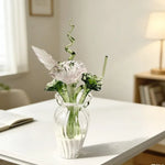 décoration florale verre transparent vase ridé fleur artificielle moderne chambre salon cadeau artisanal