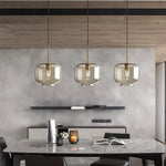 Luminaire industriel pendentif en verre couleur violet
