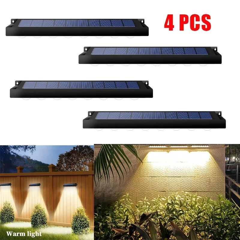 lampes solaires murales autonomes led pièces moderne adhésif noir haute luminosité