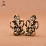 statuette ganesha bronze doré sculptée details complexes religieuse traditionnelle décoration intérieure éléphant dieuhindou ornement