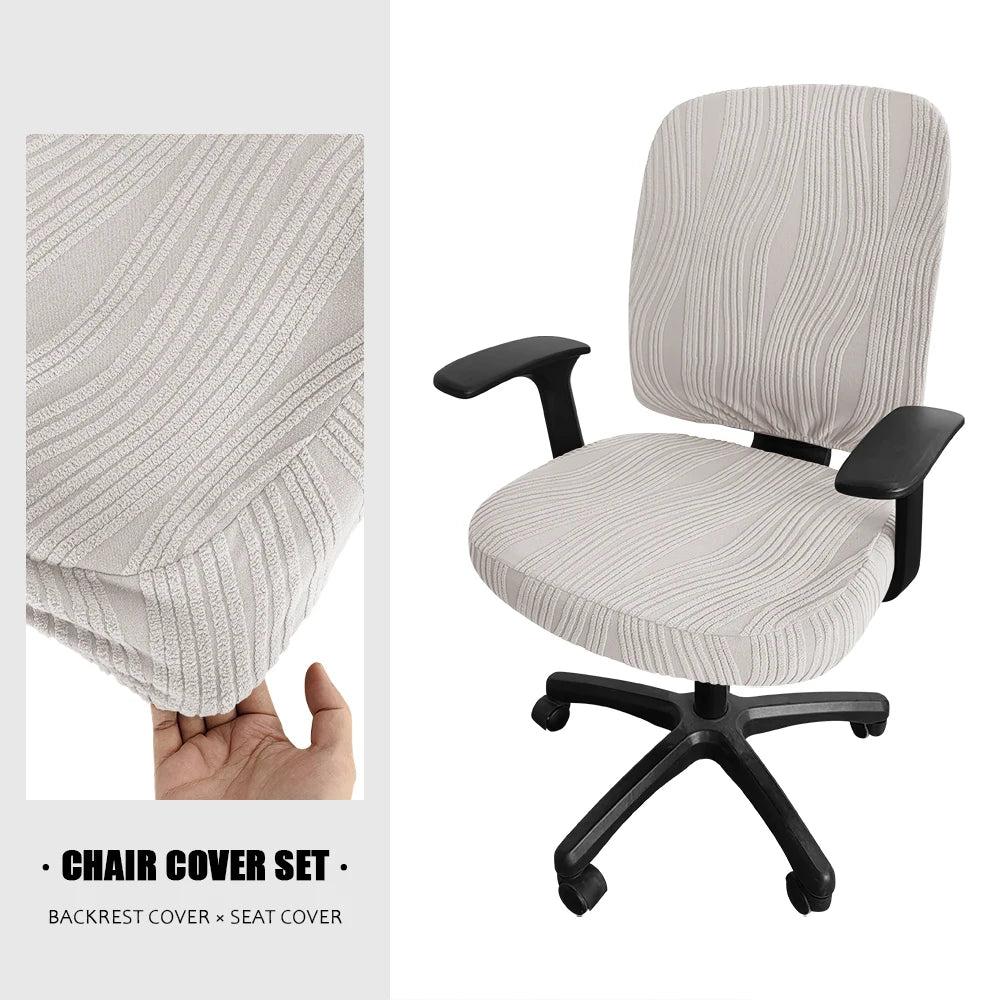 couvre chaise moderne vert olive rayures verticales polyester siège fauteuil chair decoration intérieure