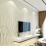 papier peint moderne motifs abstraits feuilles branches blanc argenté salon chambre enfants
