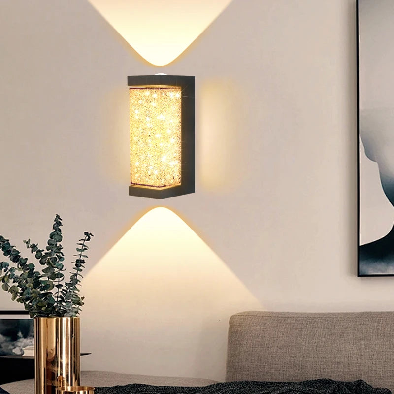 lampe murale moderne led 10w noir blanc texture granulée éclairage quotidien chambre salon entree