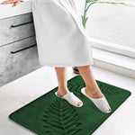 tapis bain antidérapant mousse mémoire forme feuilles palmier relief moderne vert foncé absorbant eau