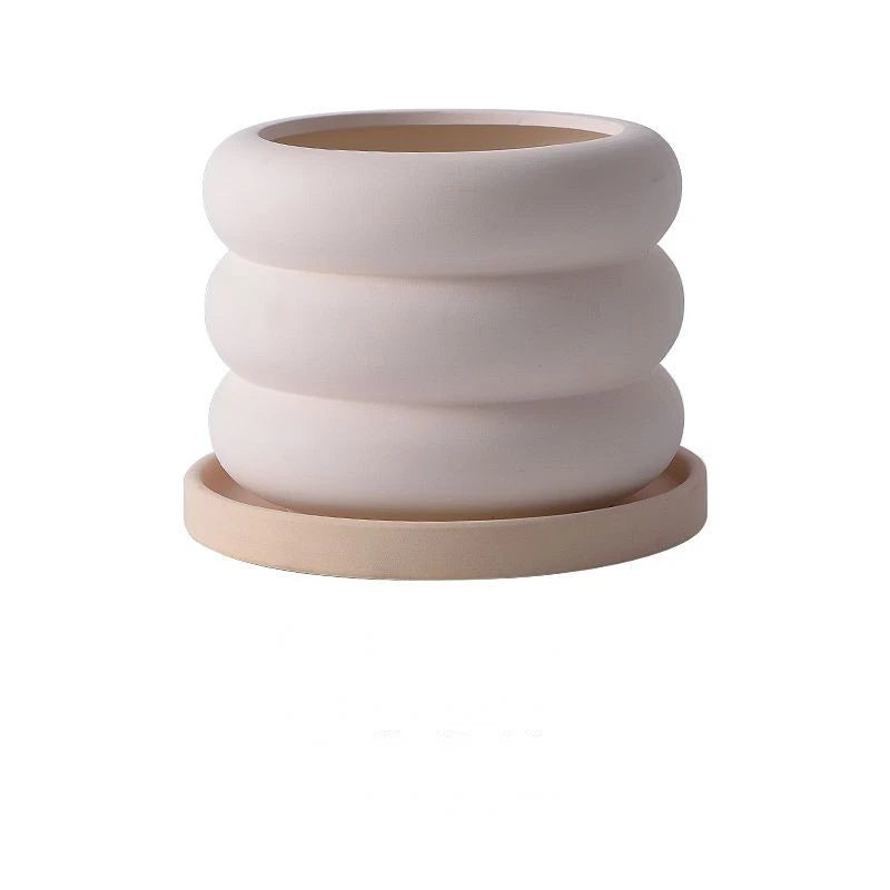 pots fleurs céramique moderne beige uni opaques 11x11x11cm 13x13x13cm 9x9x9cm succulentes