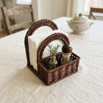 porte serviettes tressé marron rustique support serviettes couverts accessoires table vintage chambre