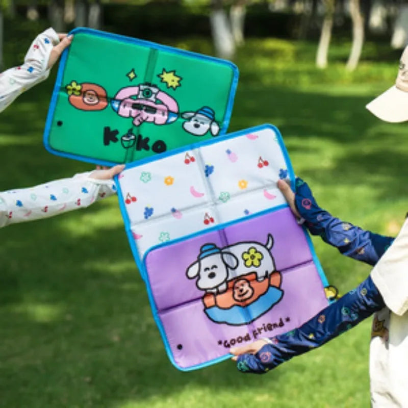 sac main pliable motif animaux vert violet bleu clair moderne enfantin anneaux cuir poignée